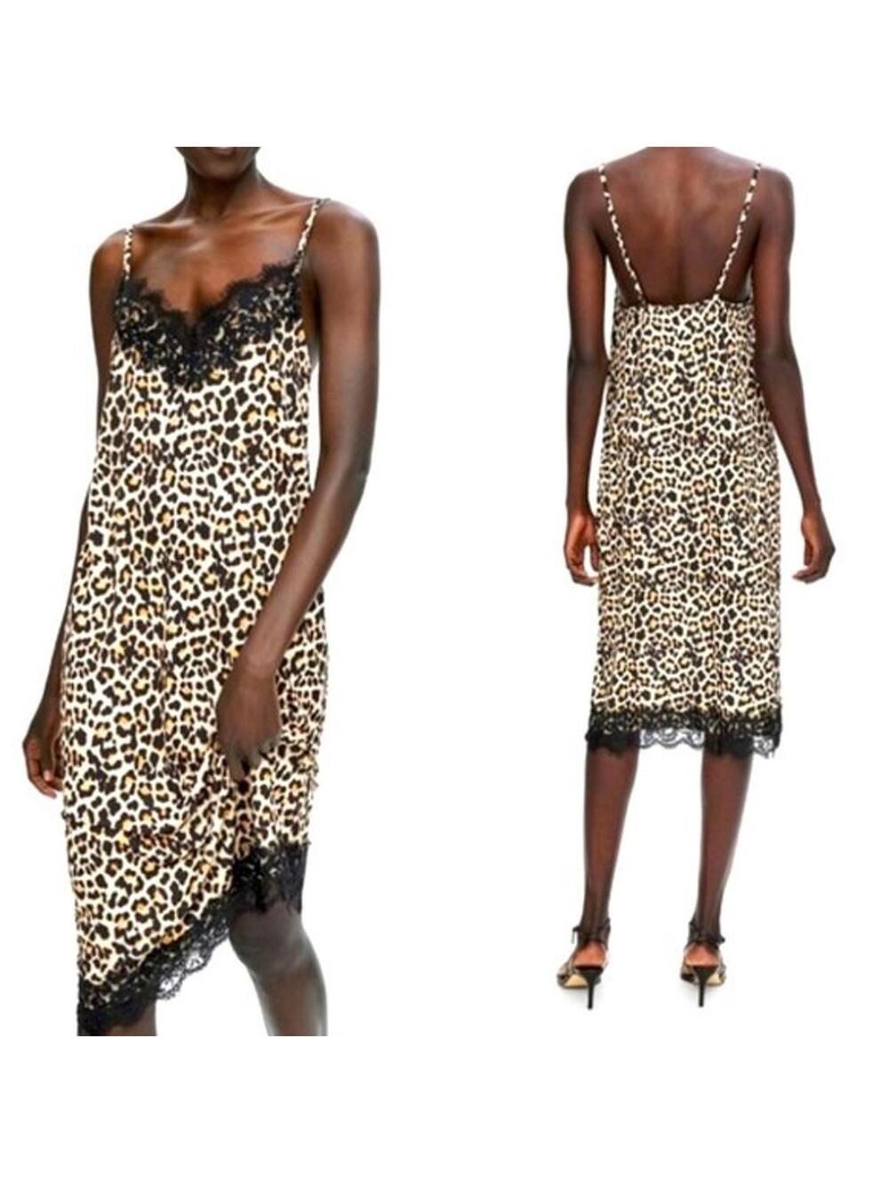 Zara Animal Print Slip Dress size small